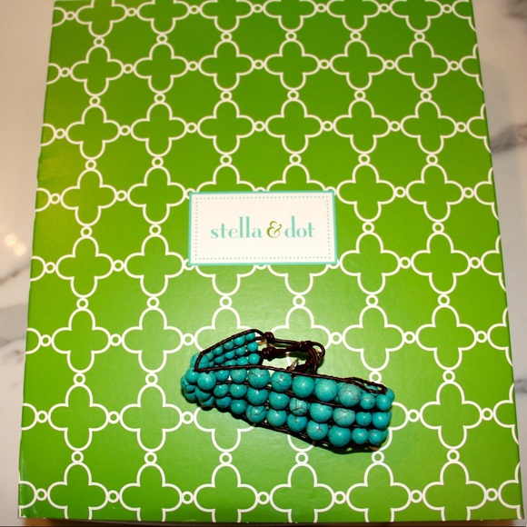 Stella & Dot Jewelry - Stella & Dot Tulum Turquoise & Leather Bracelet